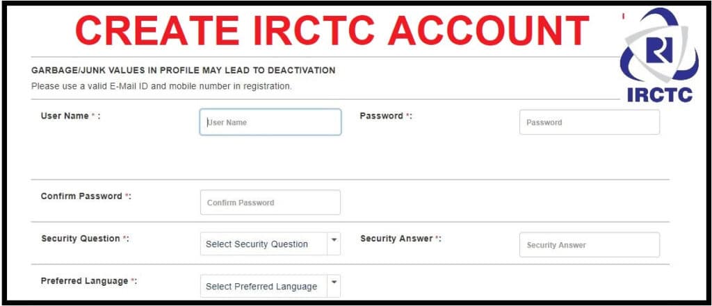 register with irctc