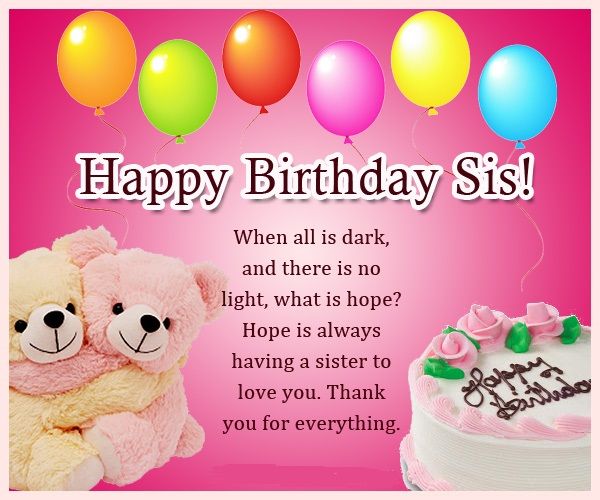 birthday wish to sister