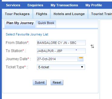 how train ticket booking