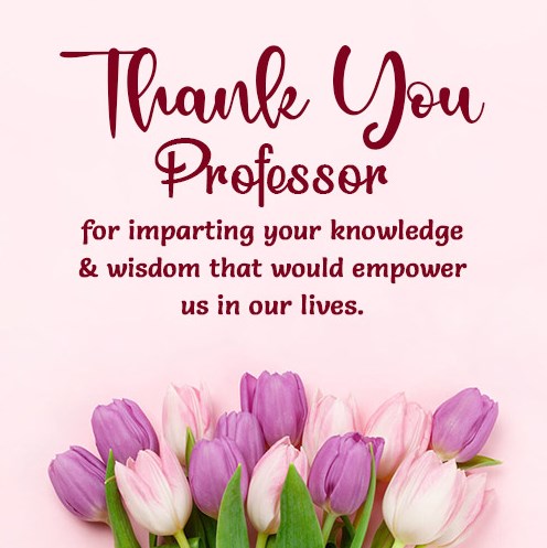 thank you note to a professor