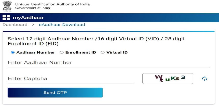 Apply Blue Aadhaar