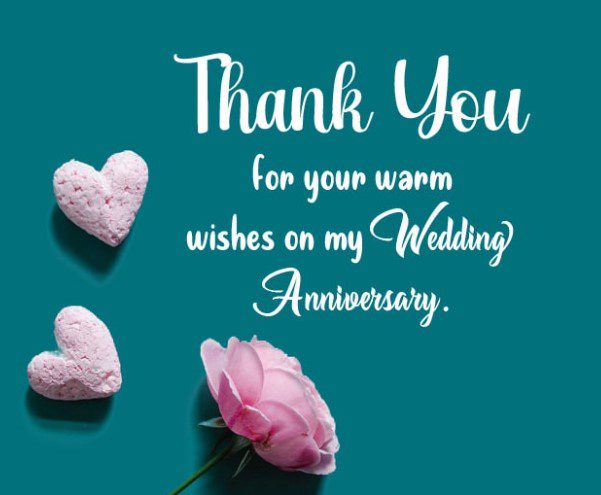 Appreciation for anniversary congratulations